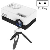 J15 1920 x 1080P HD Household Mini LED Projector met Tripod Mount Support AV / HDMI x 1 / USB x1 / TF x 1  Plug Type:EU Plug(Black White)