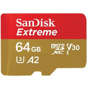 SanDisk U3 High-Speed Micro SD Card TF Card Geheugenkaart voor GoPro Sports Camera  Drone  Monitoring 64GB (A2)  Kleur: Gold Card