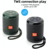 T&G TG519 TWS HiFi Draagbare Bluetooth Speaker Subwoofer Outdoor Draadloze Kolom Luidsprekers Ondersteuning TF-kaart / FM / 3 5 mm AUX / U-schijf / Handsfree Bellen (Peacock Blue)