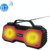 NewRixing NR-2029FMD TWS LED Zaklamp Bluetooth Speaker  Support TF Card / FM / 3.5mm AUX / U Disk / Hands-free Calling(Red)