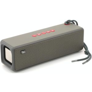 T&G TG271 TWS Subwoofer Bluetooth speaker met gevlochten touw  ondersteuning USB/AUX/TF-kaart/FM(grijs)