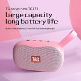 T&G TG173 TWS Subwoofer Bluetooth Speaker met gevlochten snoer  ondersteuning USB / AUX / TF-kaart / FM (roze)