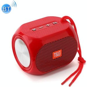 T&G TG196 TWS Subwoofer Bluetooth speaker met gevlochten snoer  ondersteuning USB/AUX/TF-kaart/FM(rood)