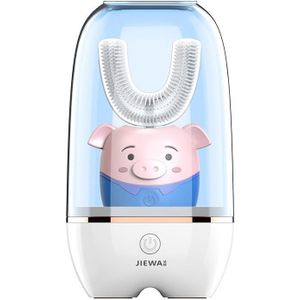 JIEWA Smart Sonic Charging Desinfectie U-vormige tandenborstel automatische mond-type kinderen elektrische tandenborstel 6-13 jaar oud (klein varken)