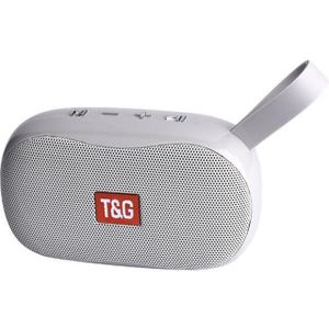 T&G TG173 TWS Subwoofer Bluetooth Speaker met gevlochten snoer  ondersteuning USB / AUX / TF-kaart / FM (zilver)