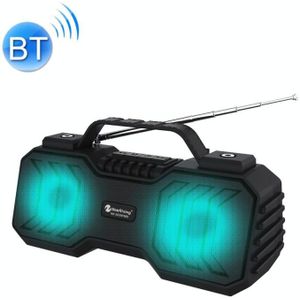 NewRixing NR-2029FMD TWS LED Zaklamp Bluetooth Speaker  Support TF Card / FM / 3.5mm AUX / U Disk / Hands-free Calling(Black)