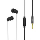 REMAX RM-588 In-Ear Stereo Slaap Oortelefoon met Draadregeling & MIC & Ondersteuning Handsfree(Zwart)