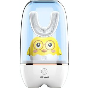 JIEWA Smart Sonic Charging Desinfectie U-vormige tandenborstel automatische mond-type kinderen elektrische tandenborstel 6-13 jaar oud (kleine gele kip)