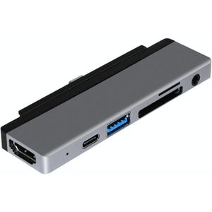 6 in 1 Type-C naar HDMI /PD/USB3.0/Audio/SD&TF Card Reader HUB Converter voor iPad Pro