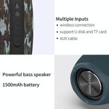 HOPESTAR P31 TWS draagbare outdoor waterdichte lens-stijl hoofd Bluetooth-luidspreker met LED-kleurenlicht  ondersteuning handsfree bellen & U-schijf & TF-kaart & 3 5 mm AUX & FM (groen)