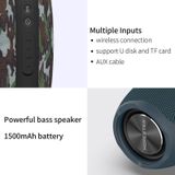 HOPESTAR P31 TWS draagbare outdoor waterdichte lens-stijl hoofd Bluetooth-luidspreker met LED-kleur licht  ondersteuning handsfree bellen & U-schijf & TF-kaart & 3 5 mm AUX & FM (grijs)