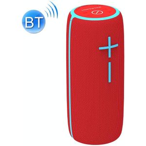 HOPESTAR P21 TWS draagbare outdoor waterdicht geweven getextureerde Bluetooth-luidspreker  ondersteuning handsfree bellen & U-schijf & TF-kaart & 3 5 mm AUX & FM (rood)