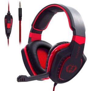 SADES AH-28 3 5 mm stekker draadgestuurde ruisonderdrukking E-sports gaming headset met intrekbare microfoon  kabellengte: 2m (zwart rood)