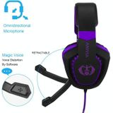 SADES AH-28 3 5 mm stekker draadgestuurde ruisonderdrukking E-sports gaming headset met intrekbare microfoon  kabellengte: 2m (zwart paars)