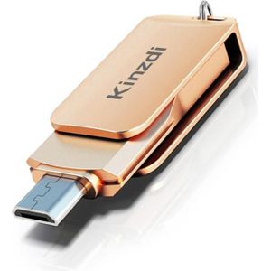 Kinzdi 64GB USB + Type-C Interface Metal Twister Flash Disk V8 (RosGoud)