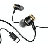 USAMS US-SJ482 EP-43 Bedraad in oor USB-C / Type-C Interface Metal Digital HiFi Noise Reduction Oortelefoons met microfoon  Lengte: 1.2m (Gradient Green)