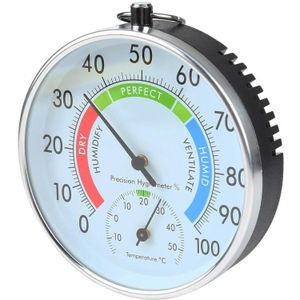 Mini ronde klokvormige indoor outdoor hygrometer vochtigheid thermometer temperatuurmeter met hangende ring (kleur)