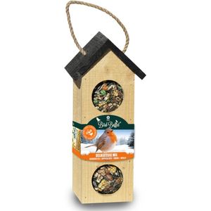 Baza Vogel- Buffet Chalet 3 Feeder FSC Hout Roodborstjes