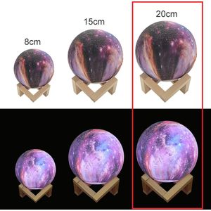 AO® Galaxy Lamp / Maan Lamp - Tafellamp - 16 Kleuren - 9 dimstanden - Nachtlamp - 3D geprint - Duurzaam materiaal - Tafellamp - Nachtlamp - Led kleuren met afstands