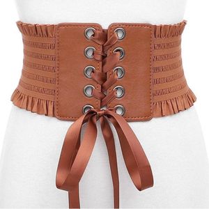 Elastische Brede Taille Riem voor Dames | Bruin | Stretch Korset Riem
