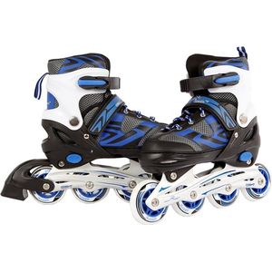 Inline skates blauw/zwart verstelbaar - maat 35-38