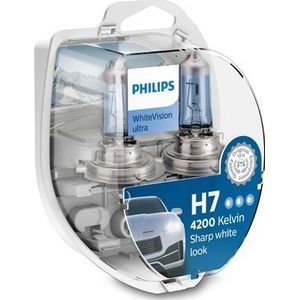 Philips - H7 WhiteVision Ultra - Halogeenlamp - 12V/55W - 2 Stuk