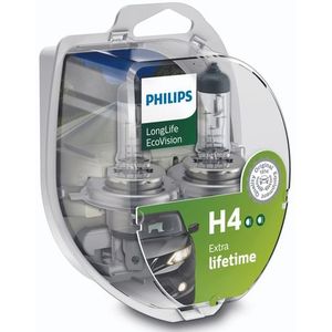 Philips - 12342 H4 Longlife Ecovision - Dimlichten - 2 Stuks