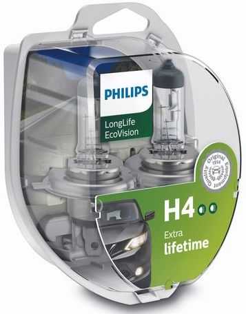 Philips - 12342 H4 Longlife Ecovision - Dimlichten - 2 Stuks