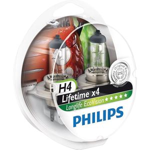 Philips H4 12V - LongLife EcoVision - Set