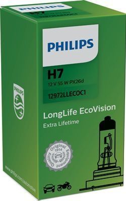Philips LongLife EcoVision H7 - Halogeenlamp - 12 Volt - 55 Watt - Dimlicht