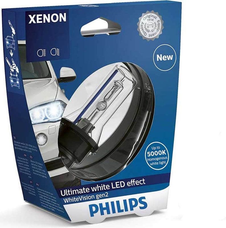 Philips - Xenon WhiteVision - Koplampen - Helder Wit Licht - 35 Watt