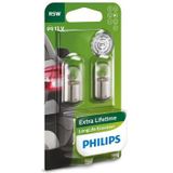Philips - 12821Llecob2 BA15s R5W Ecovision 5W 12V - 2 Stuks - Langere Levensduur