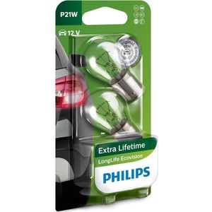 Philips - BA15s P21W Ecovision 5W 12V - 2 Stuks