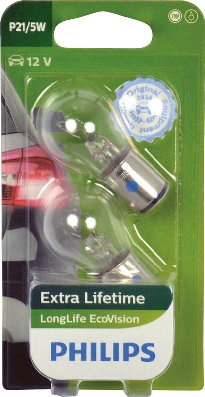Philips LongLife EcoVision 12499LLECOB2 autolamp P21/5W 5 W