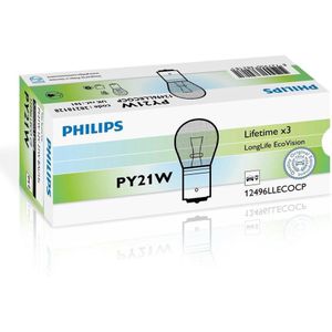 LongLife EcoVision - PY21W - Kogellamp - Amber - 12 Volt