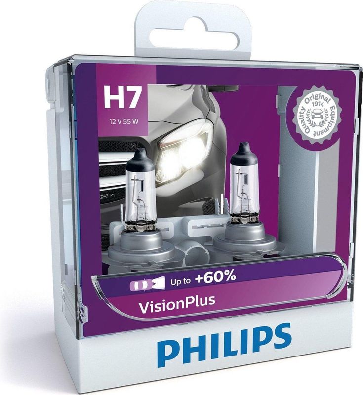 Philips - 12972VPS2 - H7 Visionplus - 55W - 12V - 2 Stuks