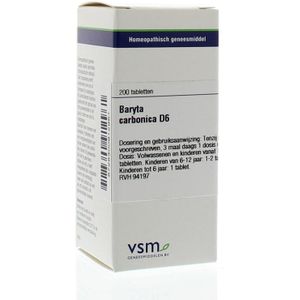 VSM - Baryta Carbonica D6 - Tabletten - 200 stuks