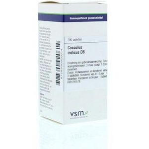 VSM - Cocculus Indicus D6 - Homeopathisch Geneesmiddel - 200 Tabletten
