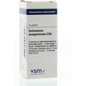 VSM - Gelsemium Sempervirens C30 - Homeopathische Geneesmiddelen - Inhoud 4G