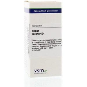 VSM - Hepar Sulphur D4 - Tabletten - 200 stuks