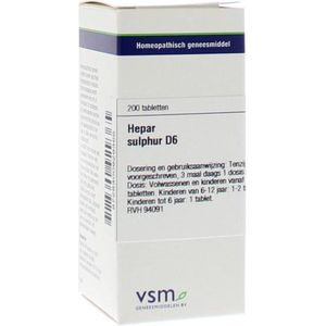 VSM - Hepar Sulphur D6 - Homeopathisch Geneesmiddel - 200 Tabletten