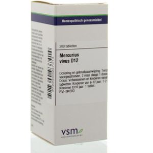 VSM - Mercurius Vivus D12 - Tabletten - 200 stuks