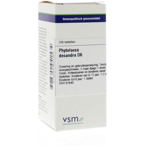 VSM - Phytolacca Decandra D6 - Tabletten - 200 stuks