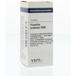 VSM - Pulsatilla Pratensis 200K - Globuli - 80 stuks - Inhoud 4GR