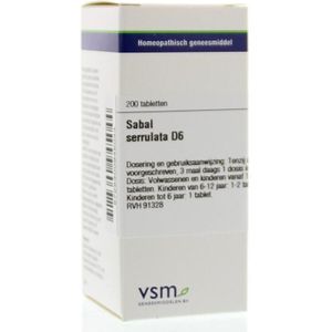 VSM - Sabal Serrulata D6 - Tabletten - 200 stuks