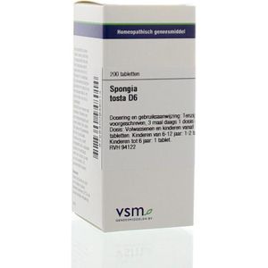 VSM - Spongia Tosta D6 - Tabletten - 200 stuks