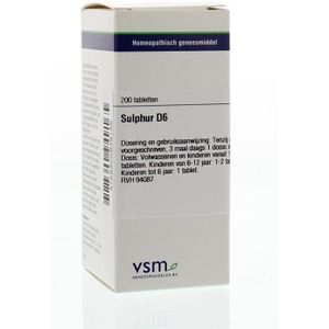 VSM - Sulphur D6 - Tabletten - 200 stuks