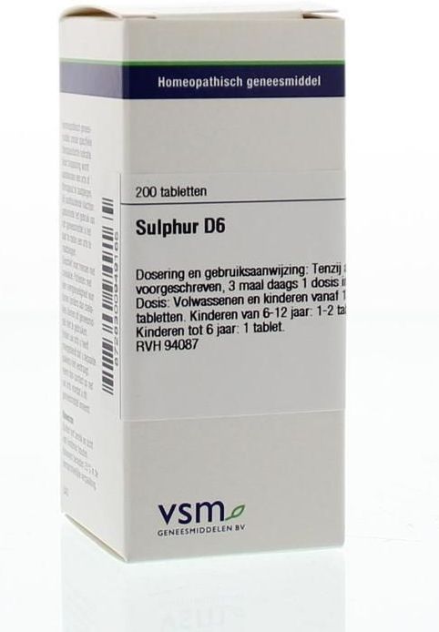 VSM - Sulphur D6 - Tabletten - 200 stuks