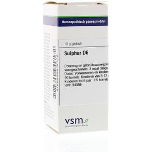 VSM - Sulphur D6 - Homeopathisch Geneesmiddel - 10 gram