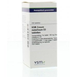 VSM - Zincum Metallicum D3 - Homeopathisch Geneesmiddel - 200 Tabletten